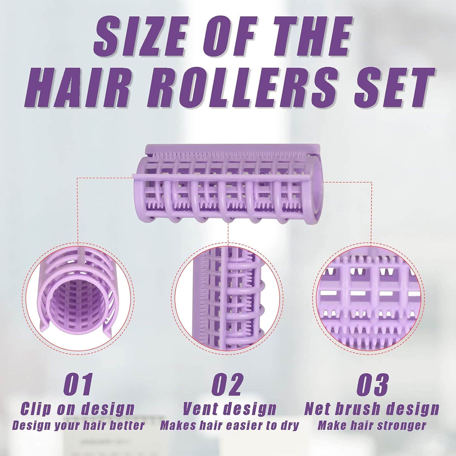 Smilco Hair Rollers, 12 Pcs Plastic Snap on Hair Rollers Curlers for Hairdressing Styling Hair Salo (2.5 cm)