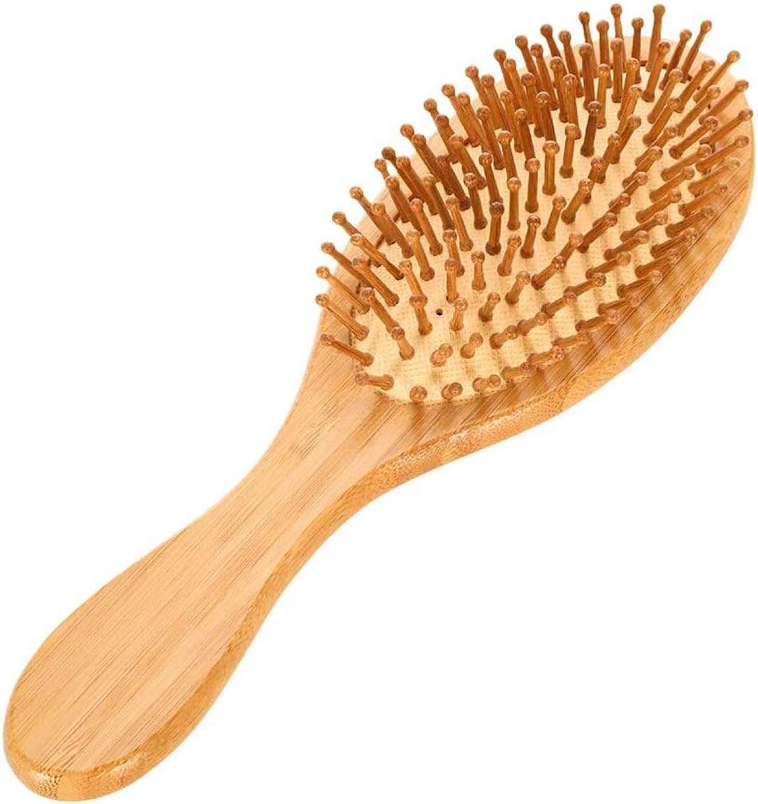 DELFINO Wooden Hair Brushes For Women Wooden Hair Brush Air Cushioned with Wooden Bristles Comb for Massaging Scalp, No Hair Tangle Hair Breakage, Promoting Hair Growth No Static Air Bag