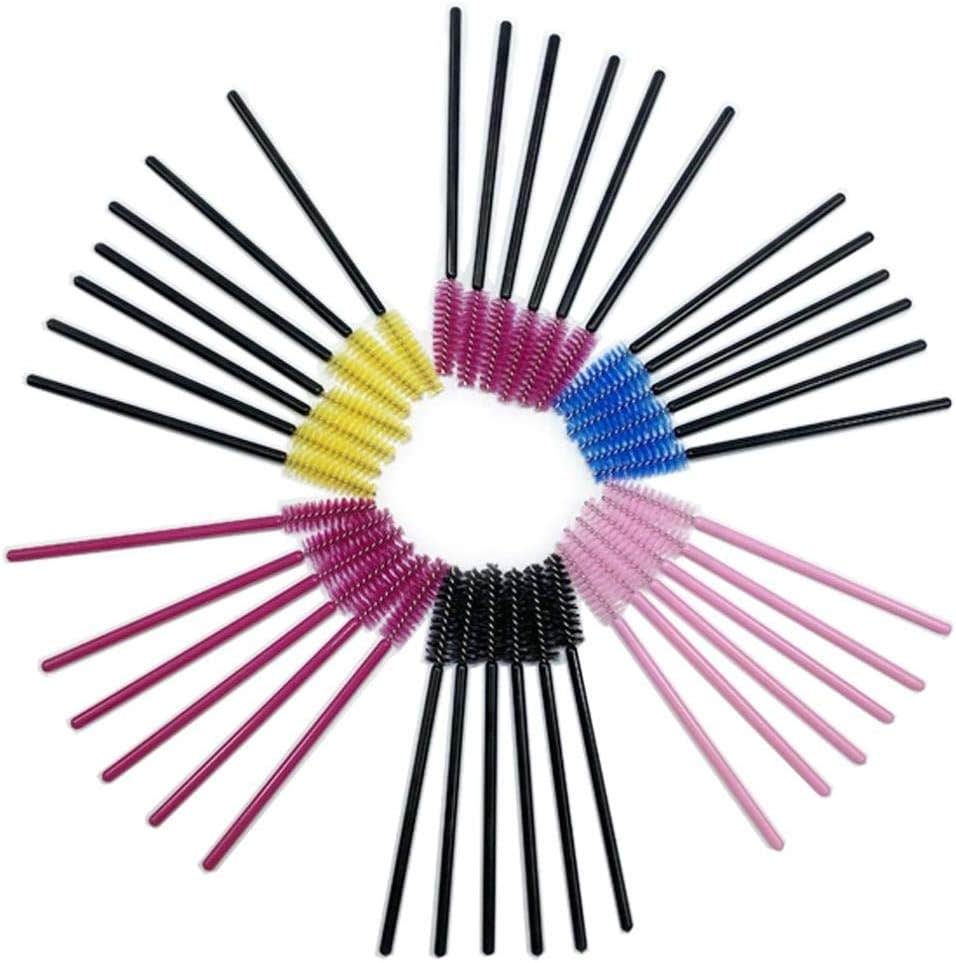 Chenyan 100PCS Disposable Eyelash Brushes Mascara Wands Eye Lash Eyebrow Applicator Spoolers Cosmetic Makeup Brush Set Tool Kits (blackblack)