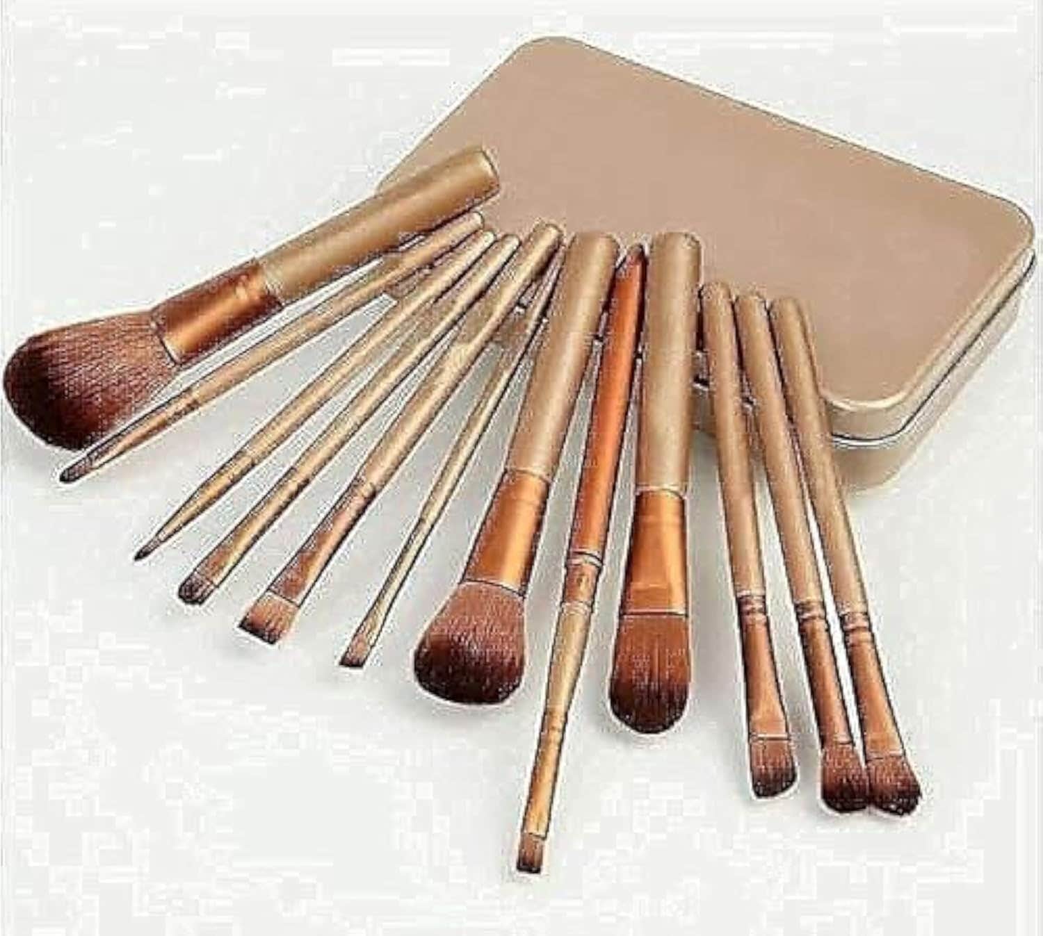 Makeup Brushes Set 12 Pieces Kit With Metal Boxes