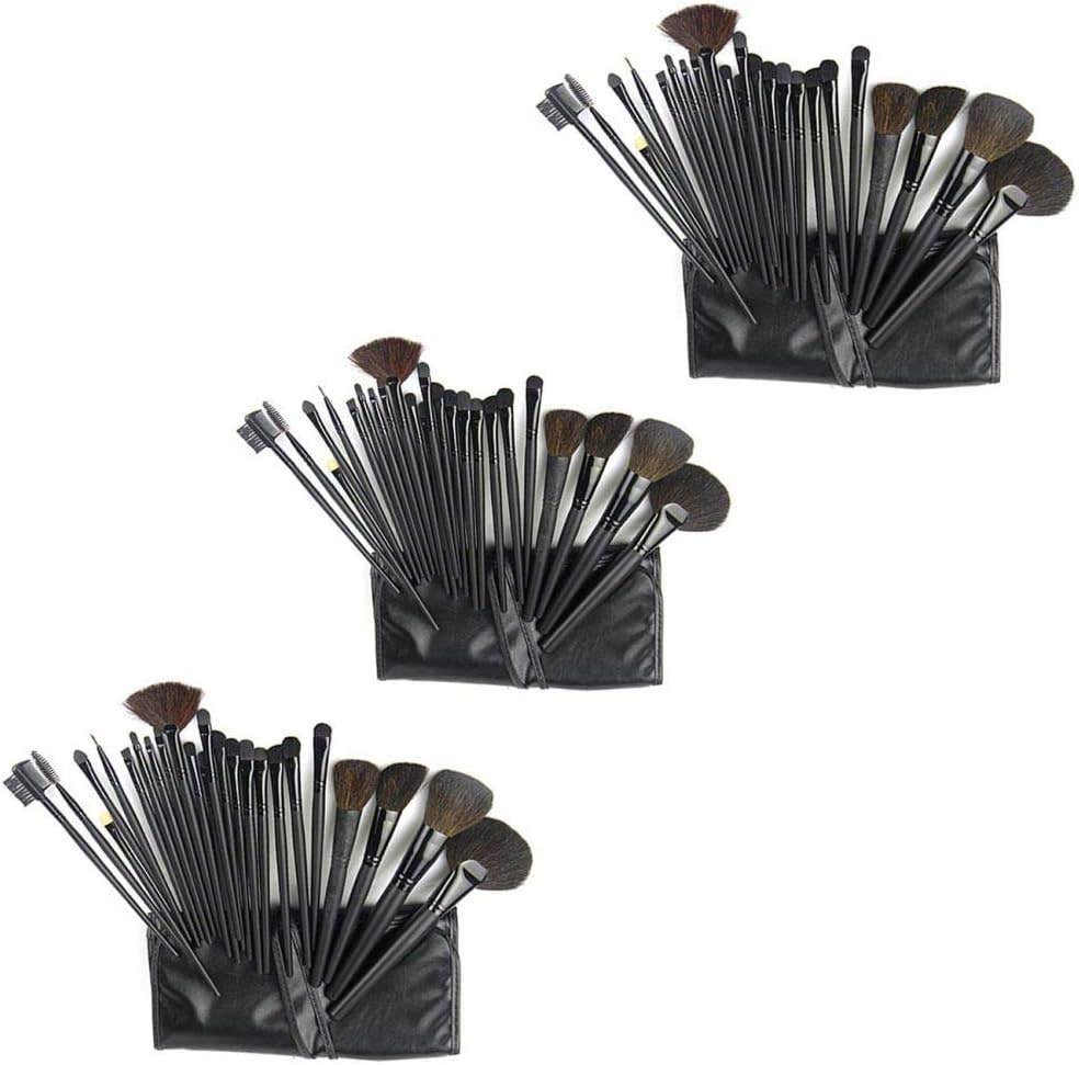 Makeup Brush Kit - Black, Set of 3,24 Pieces