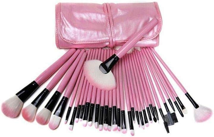 32-Piece Makeup Brush Set Pink