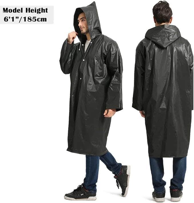 Reusable Transparent Waterproof Rain Coat for Men and Women - EVA Material