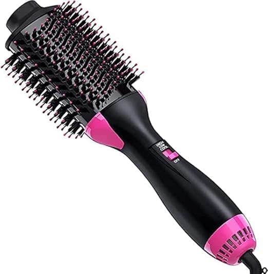 4 in 1 Hair Dryer and Curling Brush, Anti Frizz Hair Blow Dry Brush, Hot Air Treatment with Negative Ionization