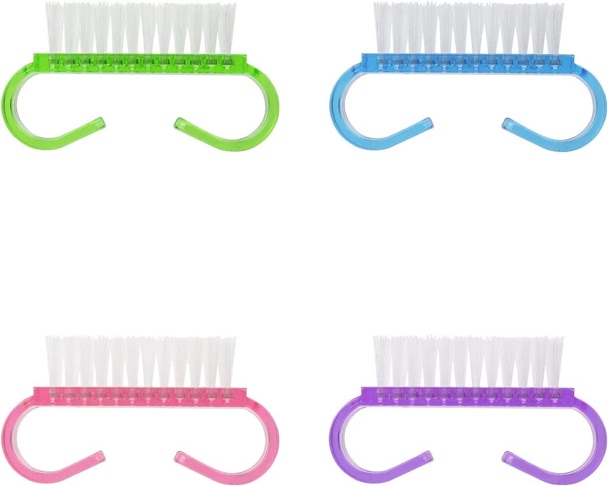 Handle Grip Nail Brush, Hand Fingernail Brush Cleaner Scrubbing Kit Pedicure for Toes and Nails Men Women (Muticolored A)