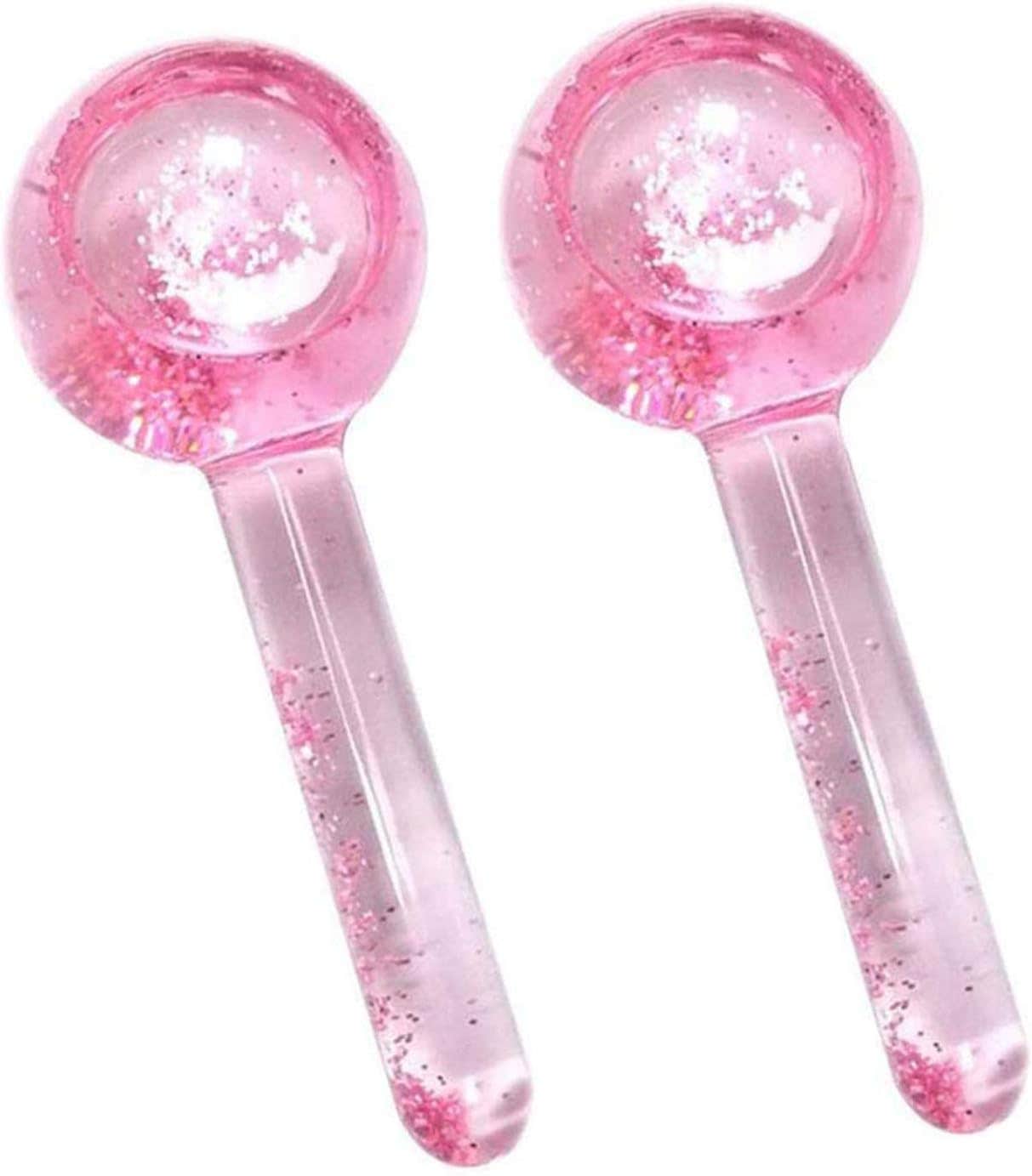 2Pcs Cool Roller Balls Magic Globes Ice Roller Cold Facial Massager Skin Care Tools for Pimples And Wrinkles Reduction Firm Face, Redness Soothing