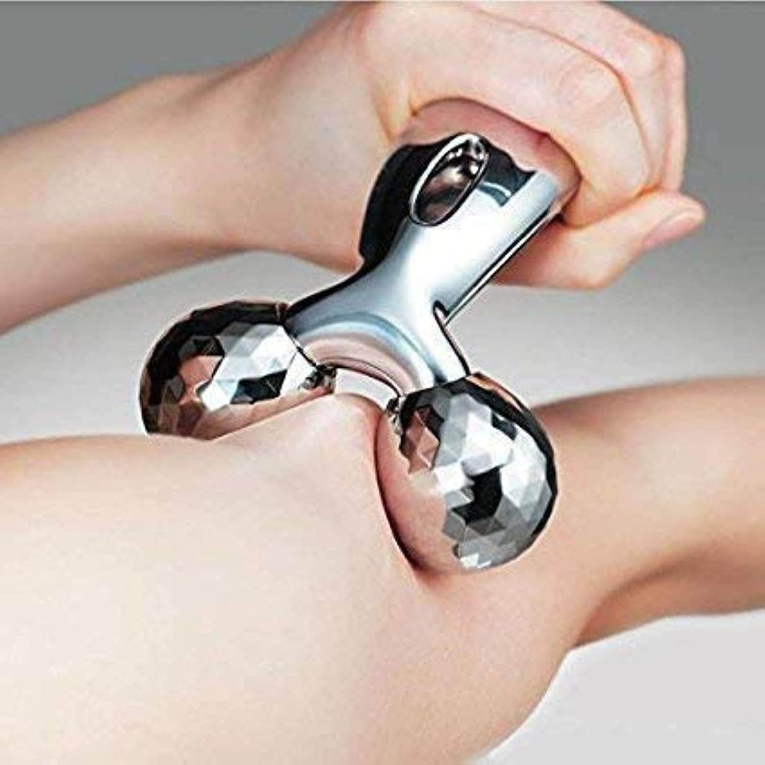 The wowdrobe 3d massager roller 360 rotate silver thin face full body shape | lifting wrinkle remover facial massage relaxation tool for men and women