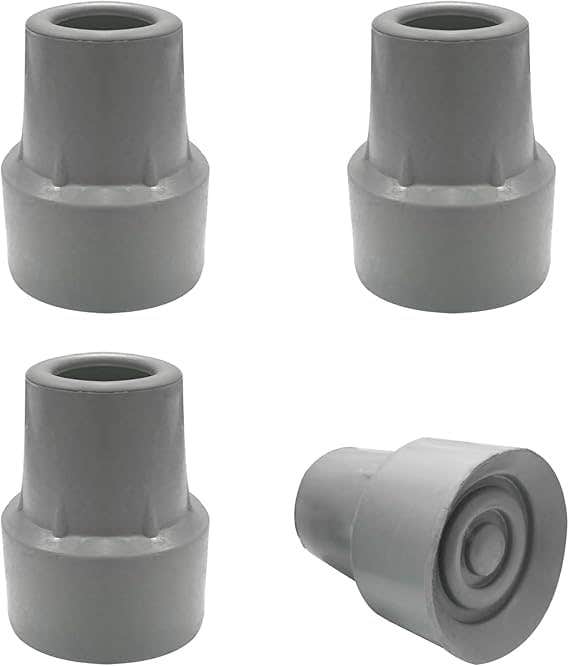 4 Pack Heavy Duty Cane Tips 3/4 inches,Replacement Reinforced Rubber Chair Tips for Walking Canes Sticks,No-Slip Durable Cane Tips,Durable End for Women, Men, Seniors, Elderly(Grey)