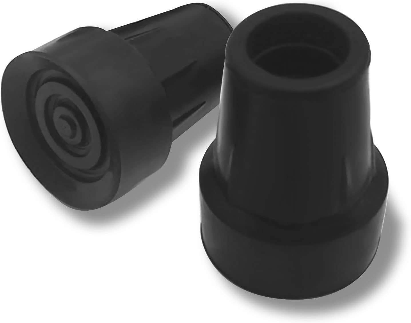 NOAOVO Cane Tip, 3/4in, 2 Pieces (Black)