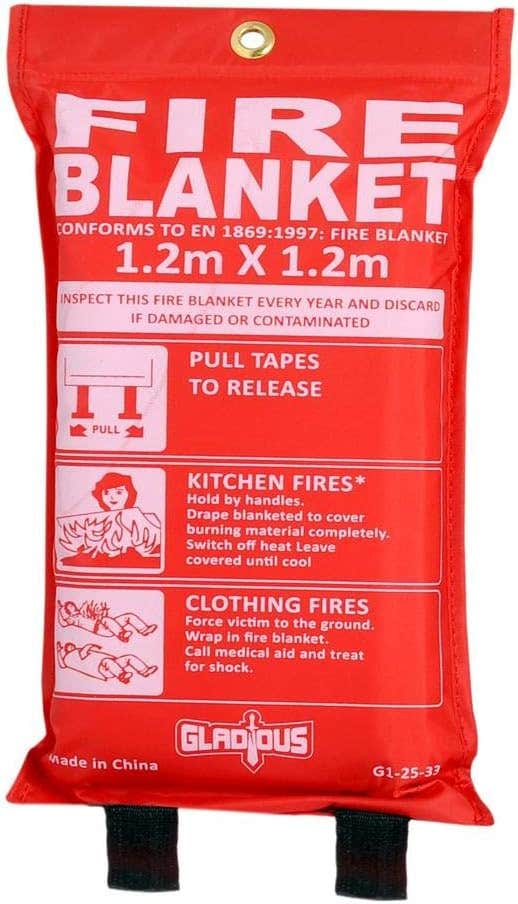 Gladious Small Fire Blanket Flash 1.2 x 1.2 Meter 4 x 4 Fits