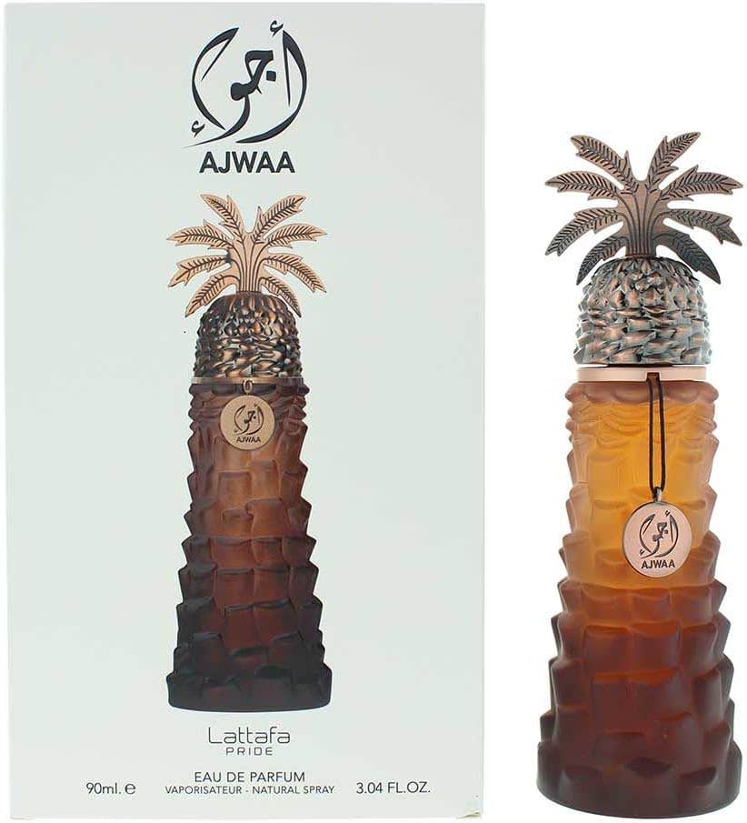 Lattafa Ajwaa Eau De Parfum 90ml Unisex Fragrance - Dates, Lemon, Licorice - Travel Size
