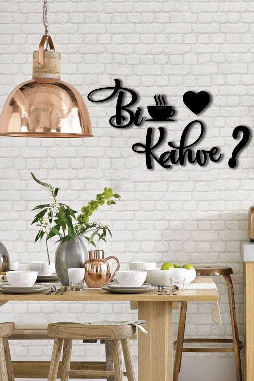 Black Wood 5 Piece Bi Coffee Wall Decor - Laser Cut 25x50 Cm Painting For Kitchen Cafe
