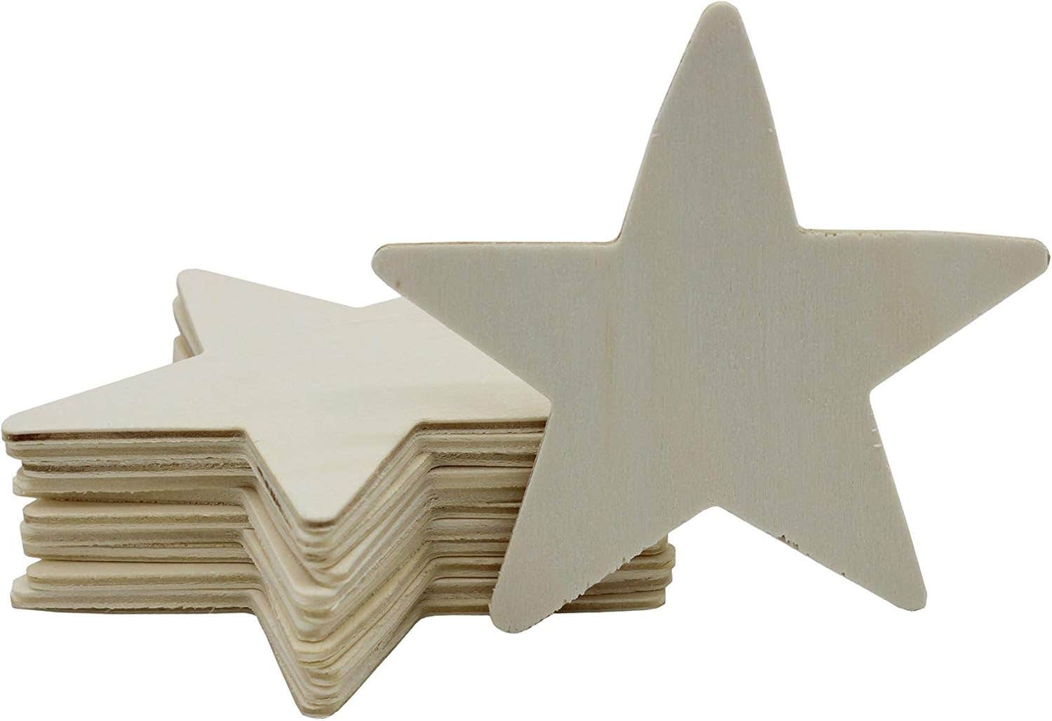 Creative Hobbies® 3.5 Inch Unfinished Wooden Shapes - Ready to Paint or Decorate Star Shape | 12 Pack