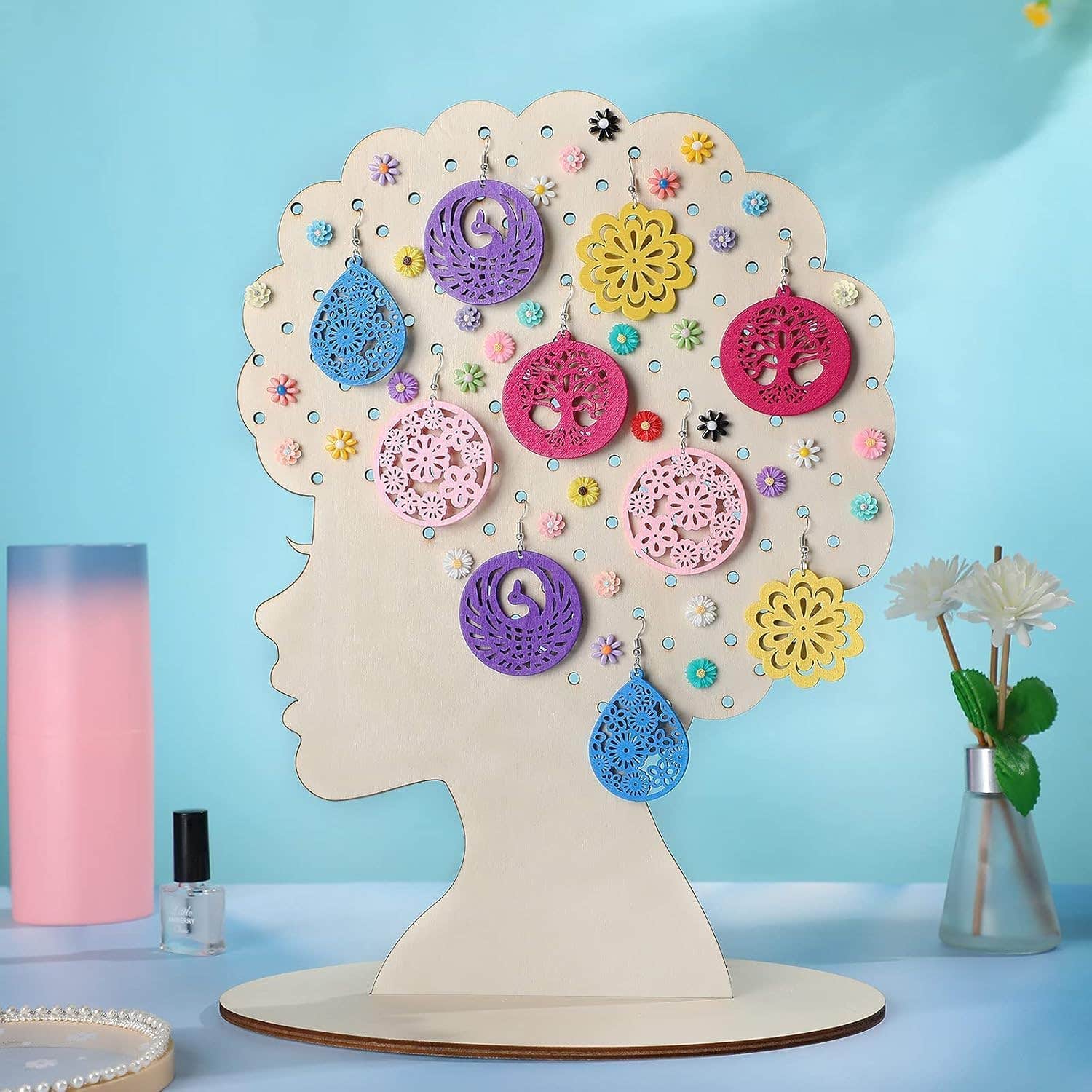 Wooden Earring Display Stand