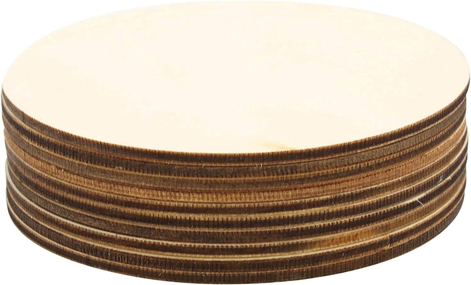Round Blank Wooden Craft Board - 4in, 50 Pieces