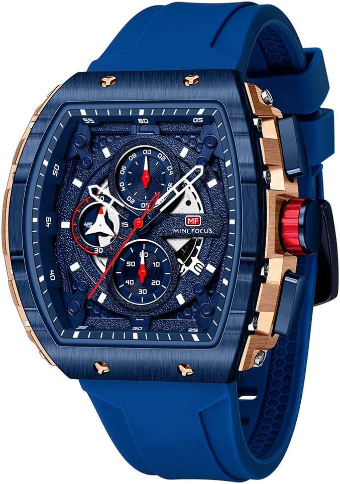 Mini Focus Men's Chronograph Sport Watch | Waterproof Luminous Calendar Silicon Strap Quartz Watch