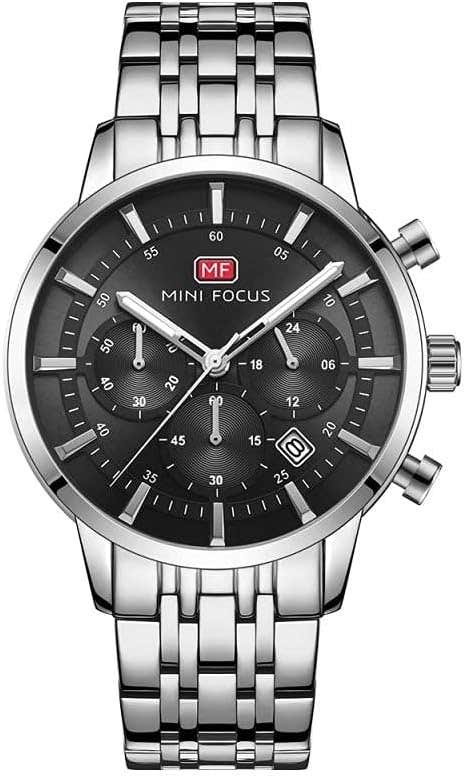 MF MINI FOCUS Stainless Steel Silver Men's Watch - Elegant Timepiece