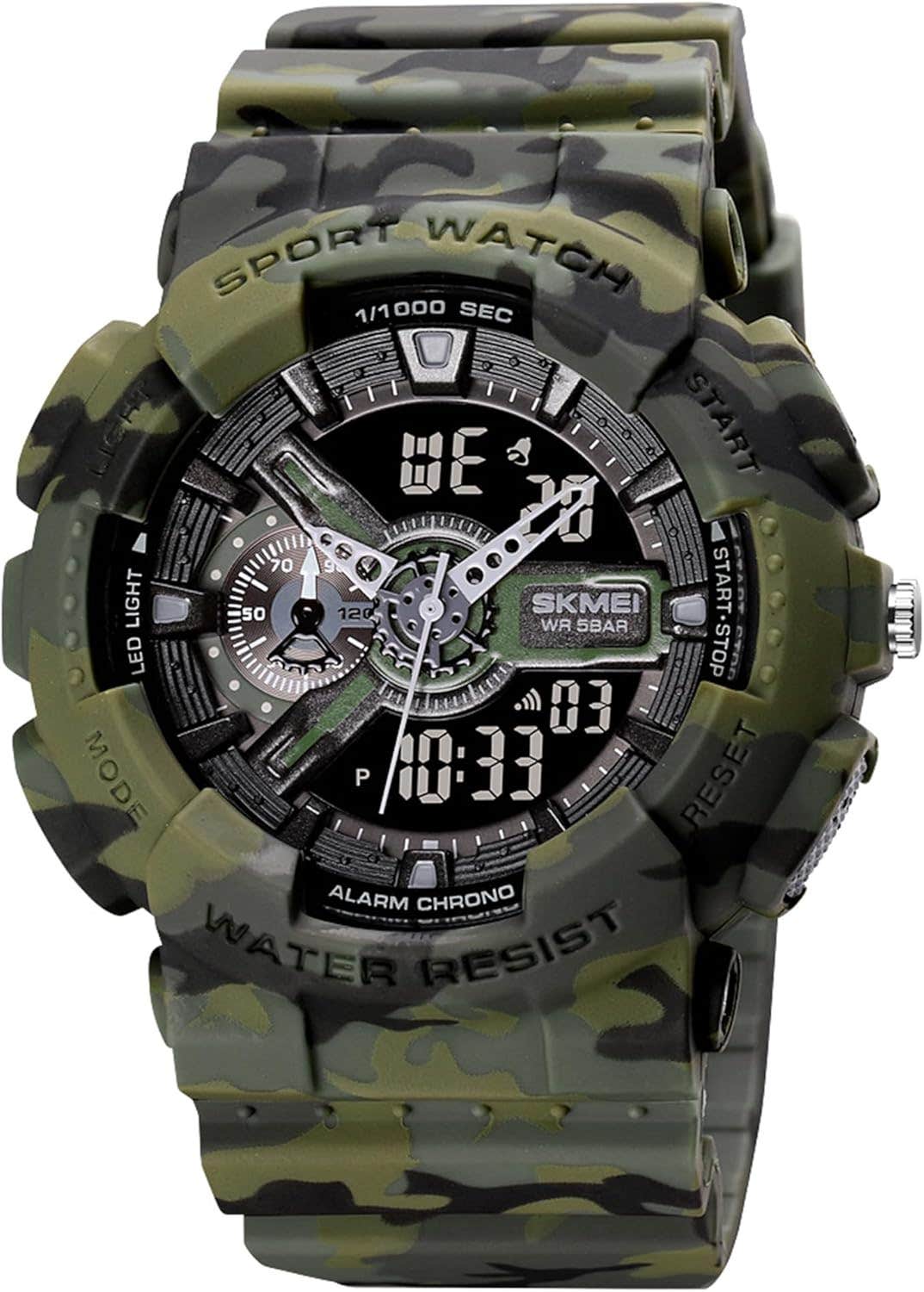 SKMEI Men's Sports Digital Waterproof Watch - Dual Time, Stopwatch, Alarm