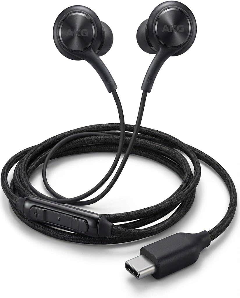 Type-C Wired Earphone with Mic & Noise Isolation - Black, Samsung S24 S23 S22, iPhone 15 16 Pro Max
