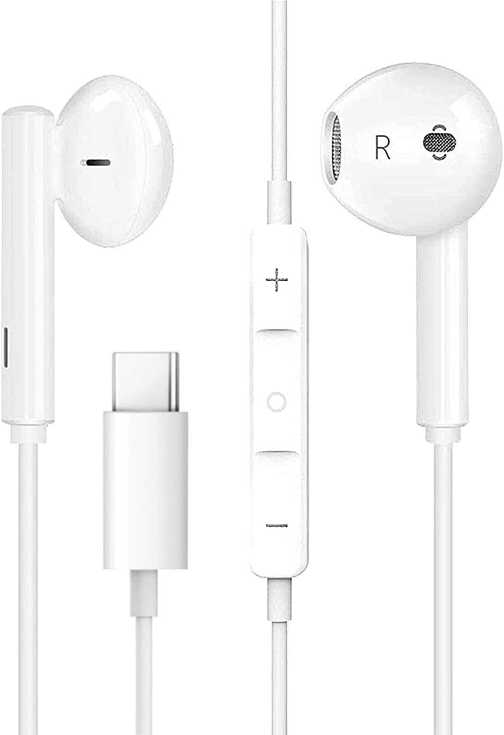 NEXTWAVE USB C Earphones for Samsung Galaxy S21 Ultra - HiFi Stereo - Magnetic - White