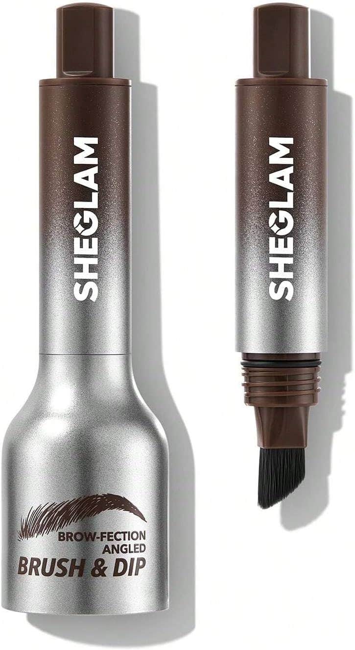 SHEGLAM Brow-Fection Angled Brush & Dip Chocolate 1.2ml - Define, Shape, and Fill Brows