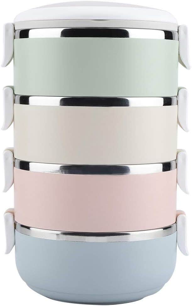 Stainless Steel Stackable Thermal Lunch Box - 2800ml Capacity