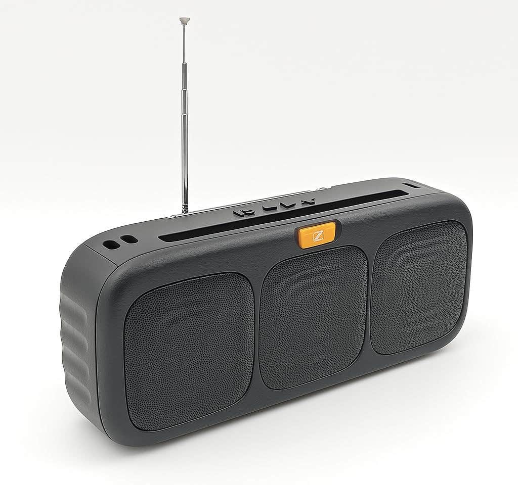 Zero Z303 Portable Bluetooth Speaker - 3W Output, 1200mAh Battery, FM Radio - Black