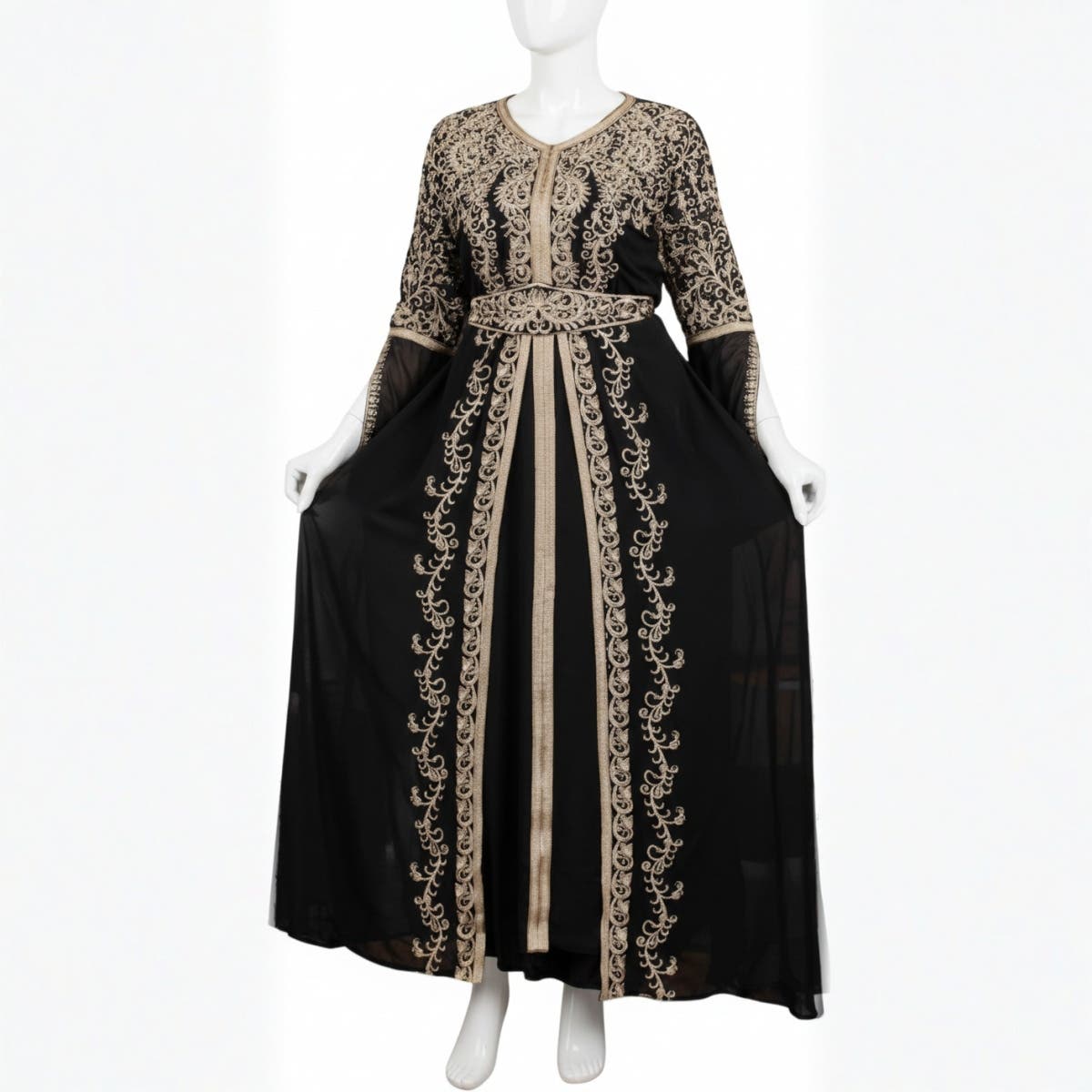 Women's Abaya - Gamal Sons, Chiffon, Suitable up to 95 kg, Royal Embroidery, Luxury, Loose Fit