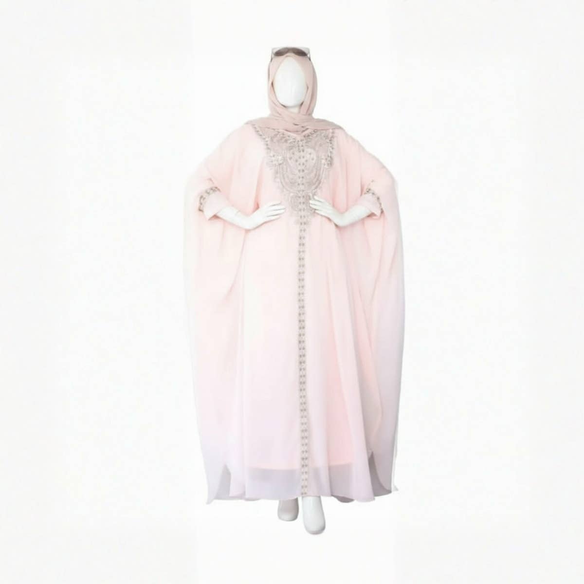 Women's Abaya - Gamal Sons, Chiffon, Suitable up to 110 kg, Royal Embroidery, Luxury, Loose Fit, For Guests and Occasions