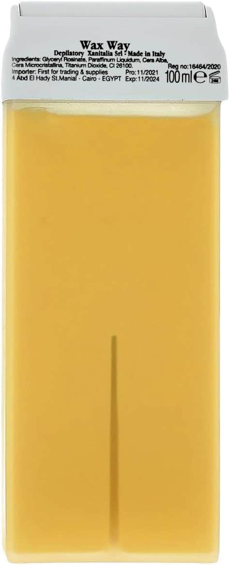 Wax Way - Depilatory Wax, Professional Hair Removal Roll-On, Cartridge From Italy, Smooth & Long-Lasting Results, 100 ML (Yellow)