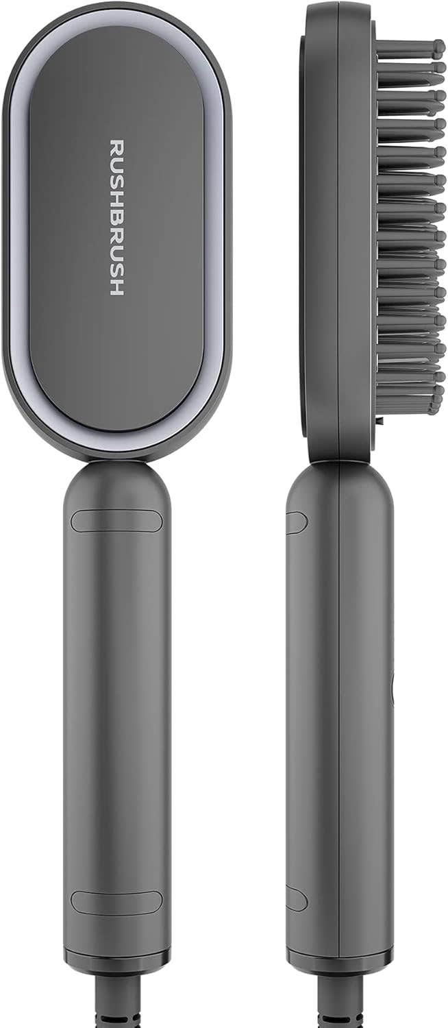 Rush Brush S3 Tourmaline Comb with Ion Technology - Grey, Ceramic, 3 Heat Settings