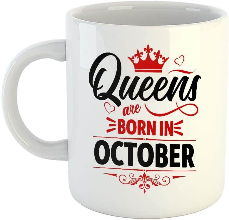 Happu October Birthday Wishes Ceramic Coffee Mug - 325ml White