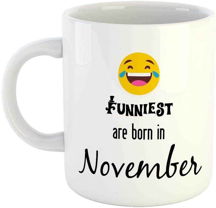 November Birthday Ceramic Coffee Mug - White, 350ml - FurnishFantasy