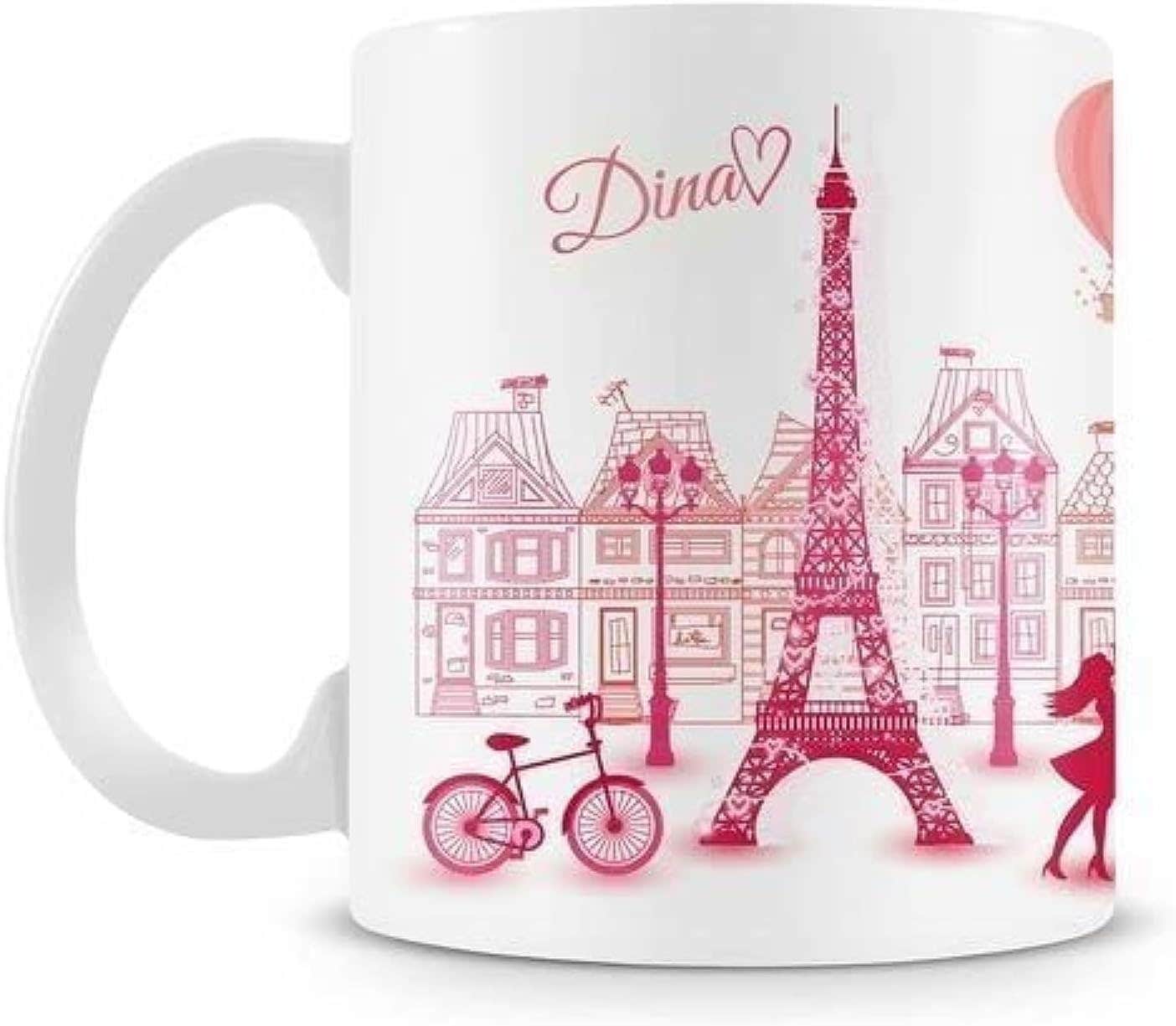 Modern Pink Tin Valentine's Day Mug - 1ml Capacity