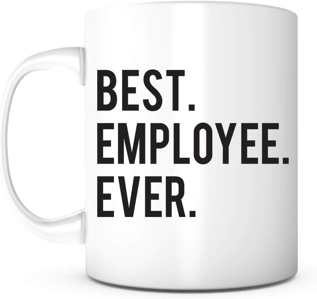Print Supremacy Best Employee Ever Ceramic Coffee Mug - 11 oz White - Microwave Safe