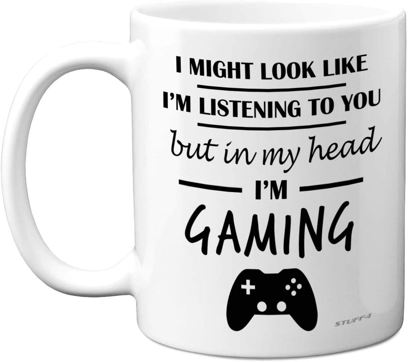 Stuff4 'In My Head I'm Gaming' Video Gaming Mug - 11oz Ceramic, White - Microwave Safe