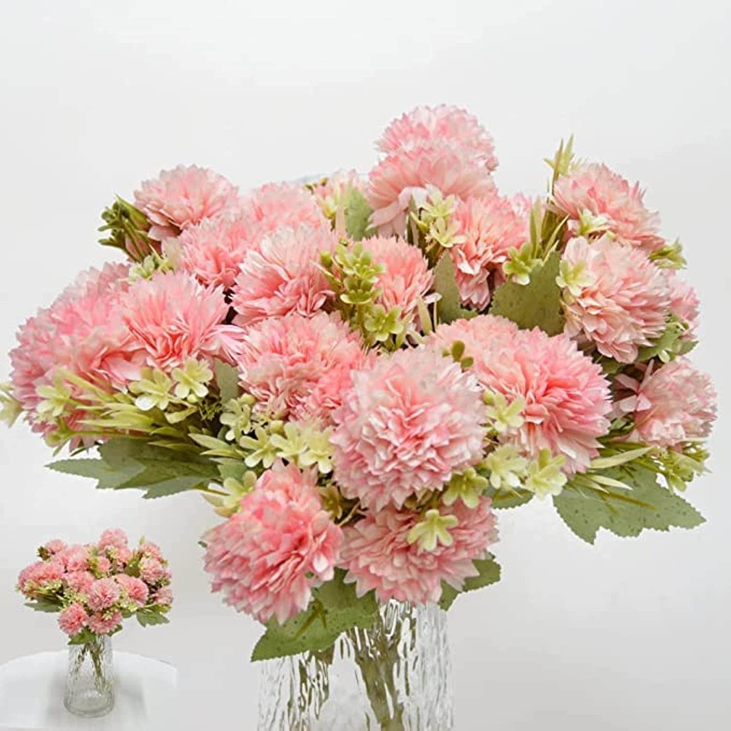 Artificial Carnation Flowers Bouquet for Home Office Party Decoration - Set of 2
