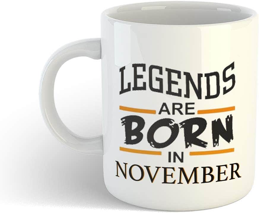 iKraft November Born Printed Coffee Mug - 11 Oz White Ceramic