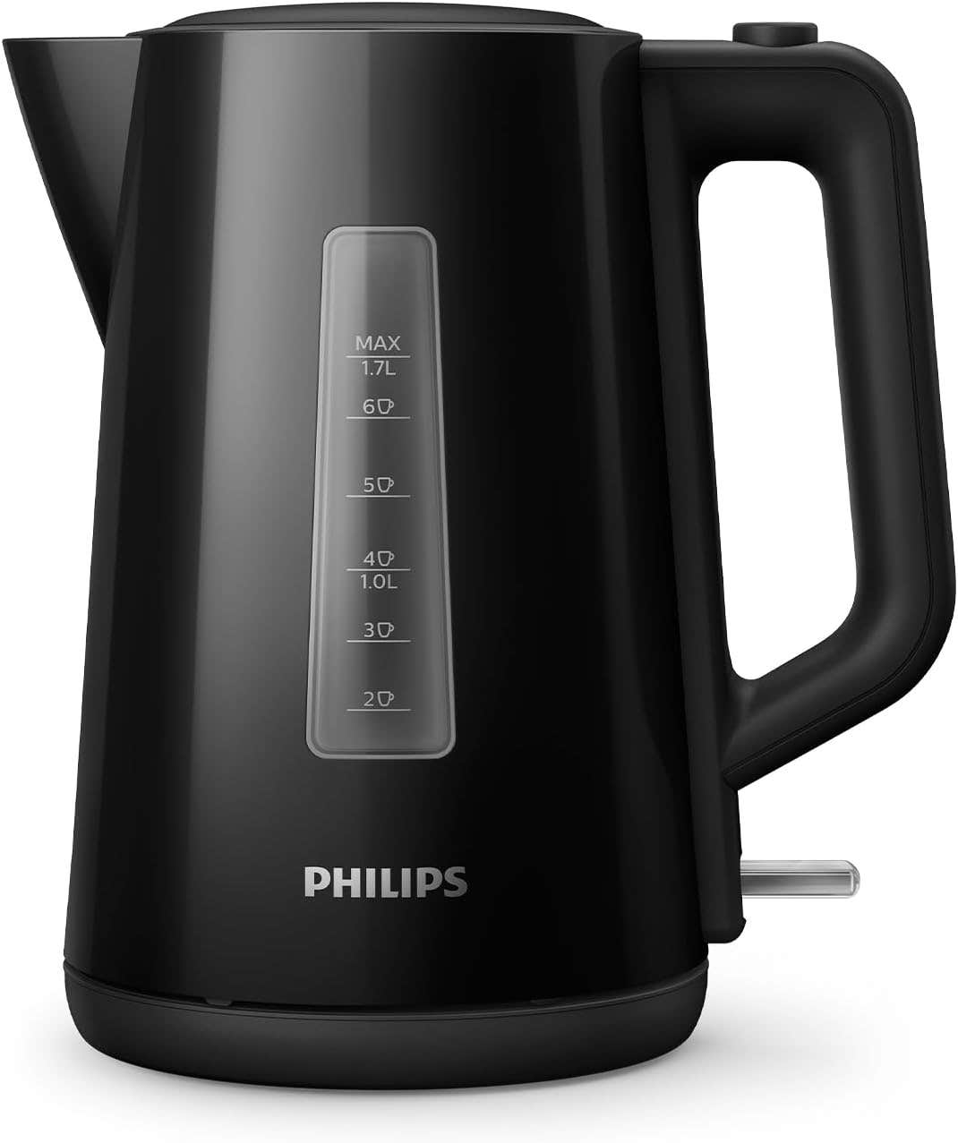 Philips electric kettle - 2200W, 1.7 L, Water level indicator, Black, Plastic - HD9318/20