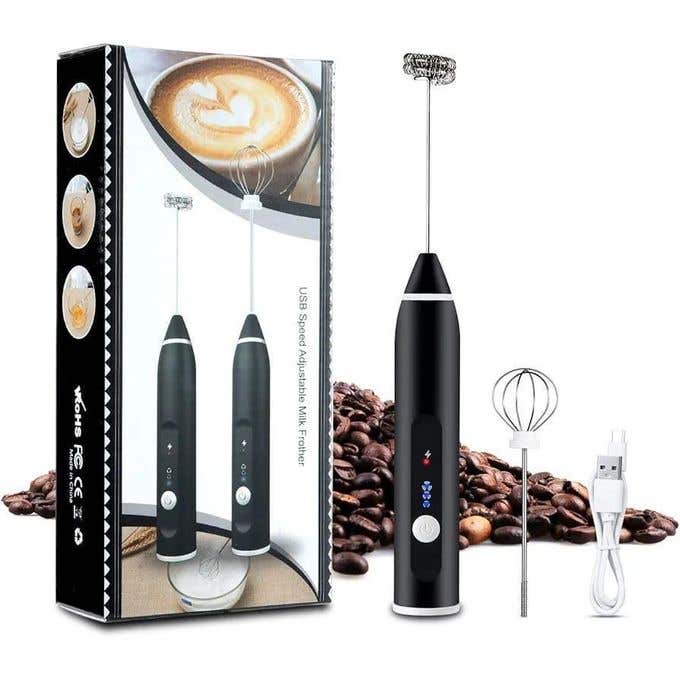 Rechargeable Milk Frother & Egg Beater - 3 Speeds, Latte, Cappuccino, Easy Cleaning