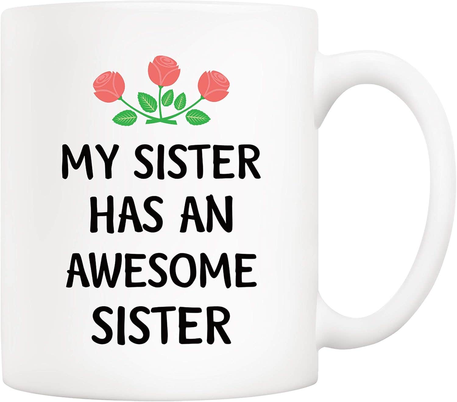 5Aup Funny Sister Christmas Coffee Mug - Porcelain, 11 Oz - White Mug for Sister's Unique Gifts