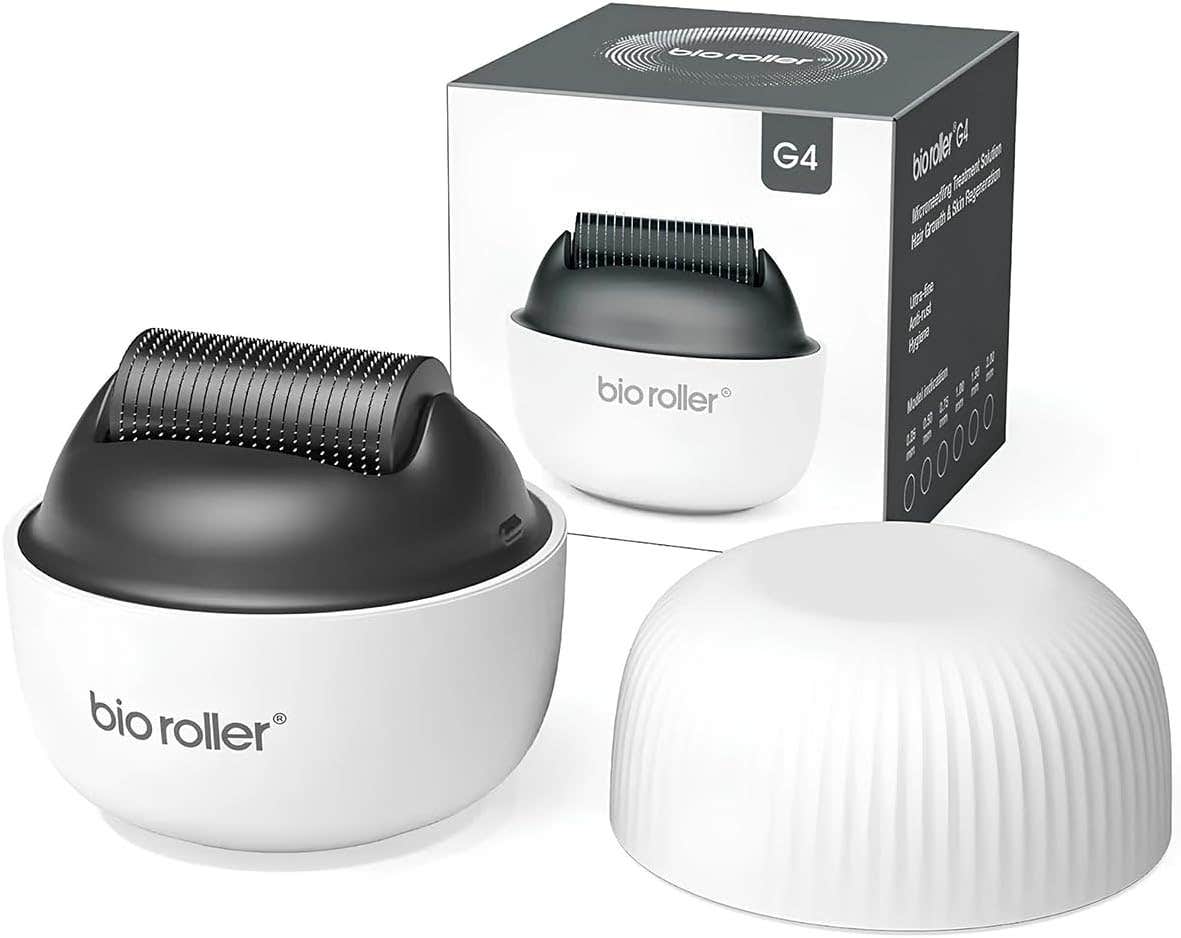 Derma Roller Micro needling Kit, 1200 Pins Titanium Micro-Needle Roller for Face & Body, Stimulate Hair Growth, Reduce Acne Scars, Wrinkles & Stretch Marks (1.00 mm)