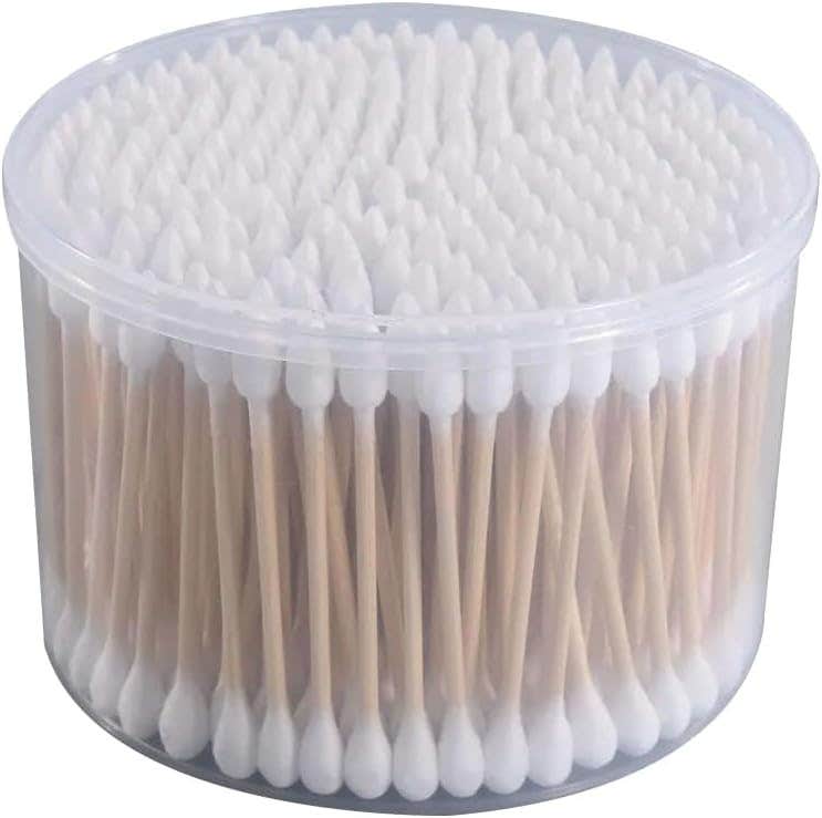 Wooden Cotton Swabs (500 Count) - Biodegradable Cotton Swabs with Eco-Friendly Double Tip Cotton Swabs, Made of 100% Wood, Great for Makeup, Ears, Cleaning