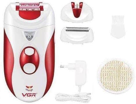 V-702 Epilator for Women – Precise & Safe Root Removal – Dry Ergonomic Design White & Red