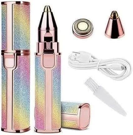 Facial Bronzing Hair Remover for Women 2 in 1 Rechargeable Facial Hair Removal Device Painless Facial Hair Removal Machine for Women Facial Shaver Eyebrow Lip Nose Body Face Trimmer