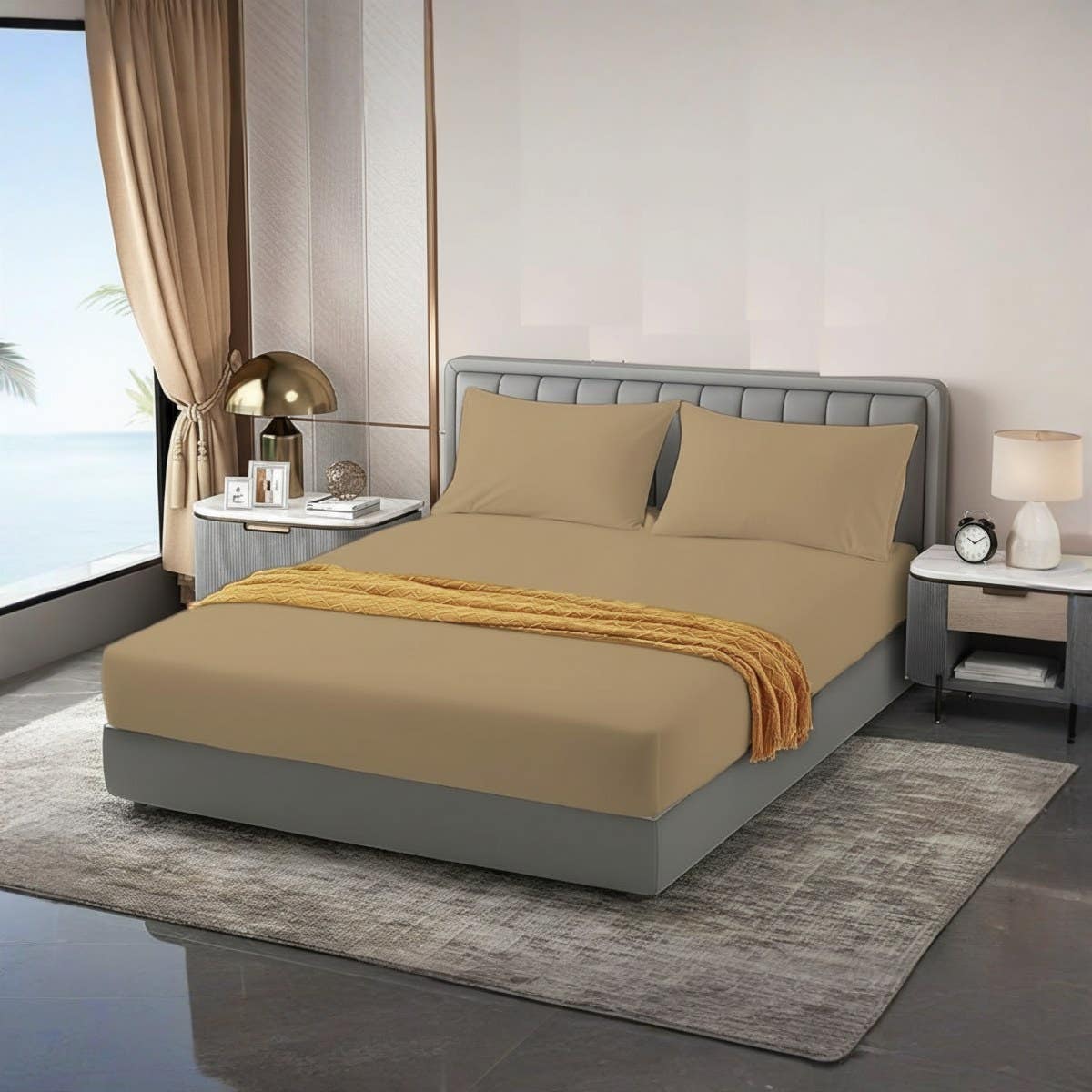 Generic Cotton Fitted Sheet Set - 3-Piece Cafe - 120cm x 200cm - Hotels, Homes, Tourist Villages