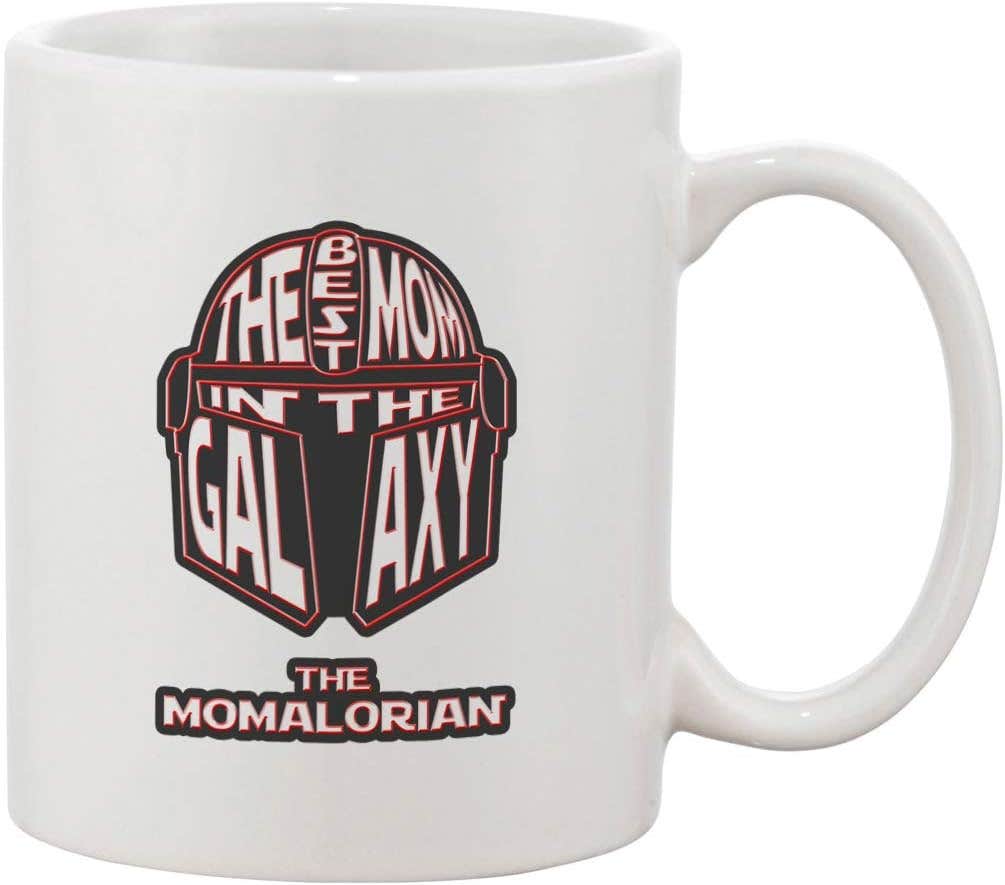 Hat Shark Ceramic Coffee Mug - Best Mom in The Galaxy Parody - Microwave Safe - Multicolor - 312g - Mother's Day Gift