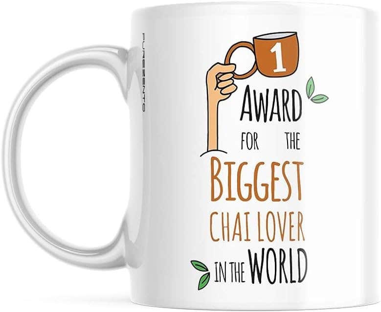 PUREZENTO Ceramic Coffee Mug - White, 350ml Capacity, Dishwasher Safe