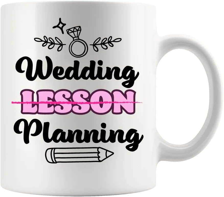 Panvola White Ceramic Coffee Mug - Wedding Lesson Planning Bride Gift