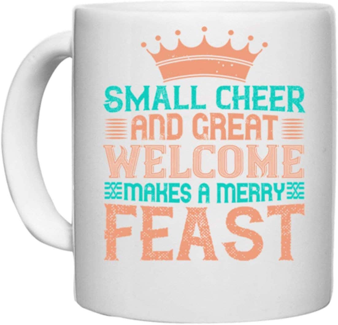 UDNAG White Ceramic Christmas Feast Coffee Mug - 330ml